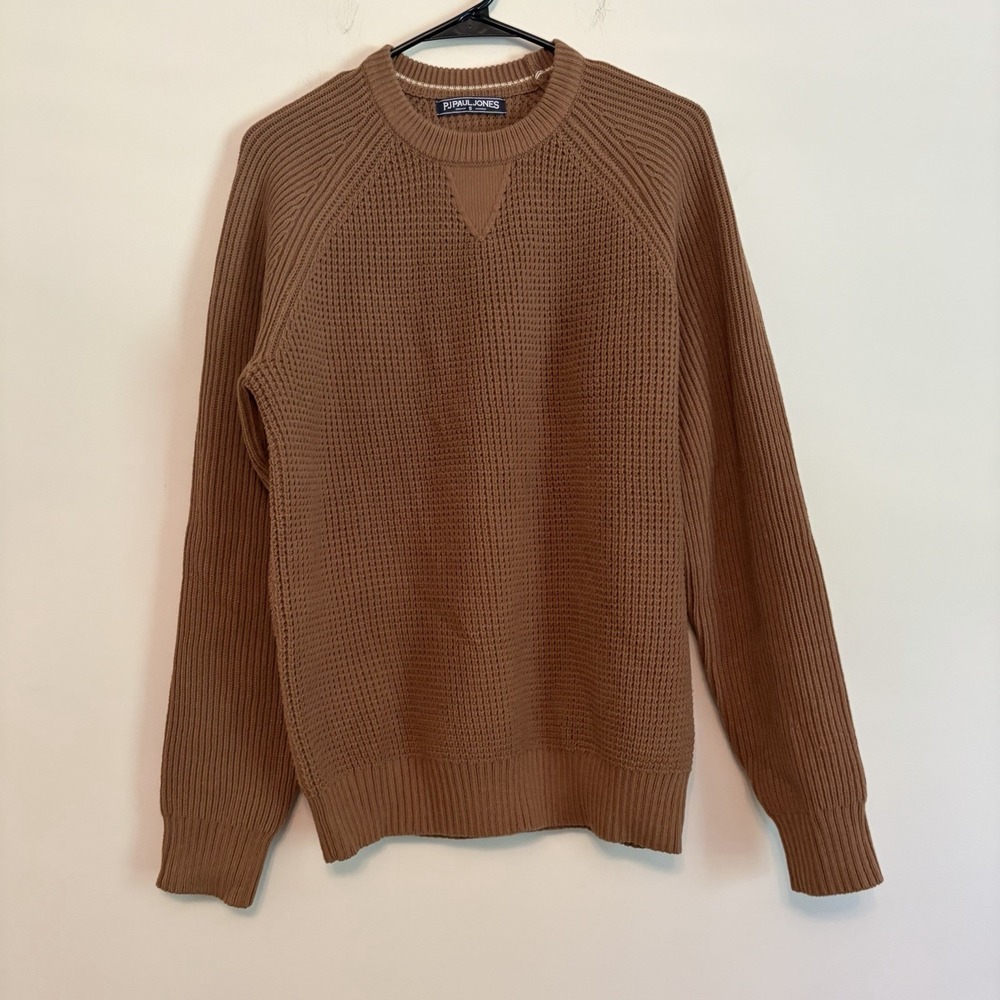 Paul Jones Brown Chunky Knit Sweater Long Sleeve Crewneck Oversized Small